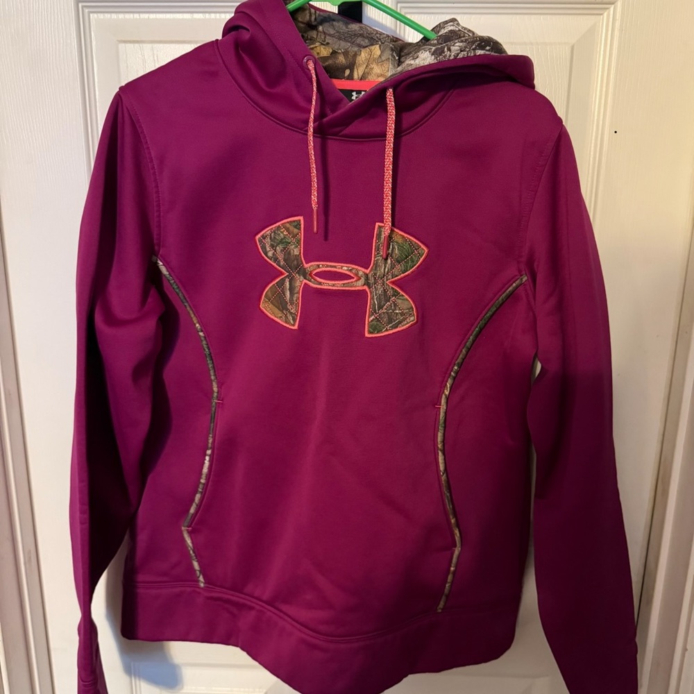 Under Armour Magenta Hoodie with Camo Details